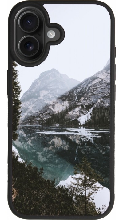 iPhone 17 Case Hülle - Silikon schwarz Winter 22 snowy mountain and lake