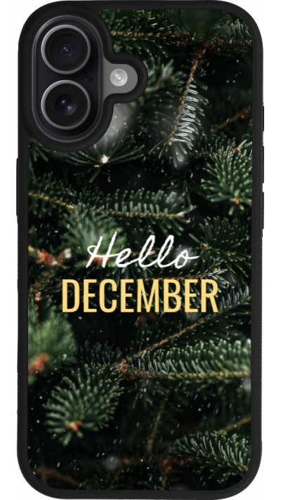 Coque iPhone 17 - Silicone rigide noir Winter 25 Winter hello december