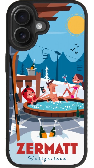 iPhone 17 Case Hülle - Silikon schwarz Zermatt Mountain Jacuzzi