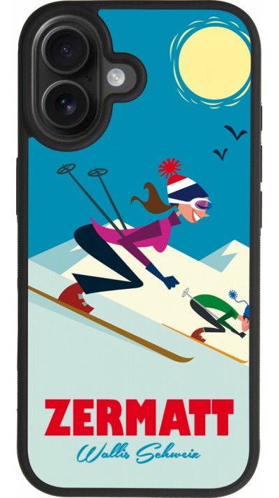 iPhone 17 Case Hülle - Silikon schwarz Zermatt Ski Downhill