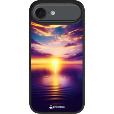 iPhone Air Case Hülle - Silikon schwarz Sonnenuntergang gelb violett