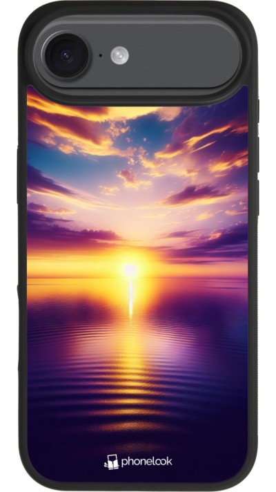 iPhone Air Case Hülle - Silikon schwarz Sonnenuntergang gelb violett