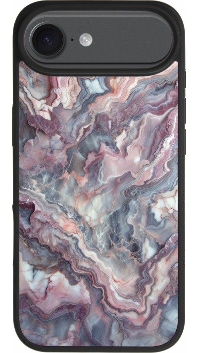 iPhone Air Case Hülle - Silikon schwarz Violetter silberner Marmor
