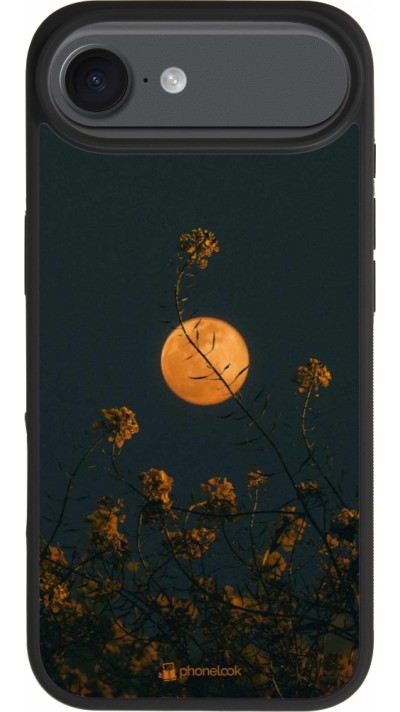 iPhone Air Case Hülle - Silikon schwarz Moon Flowers