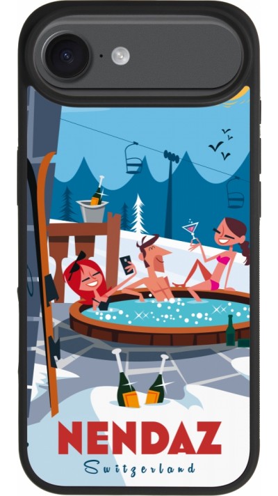 iPhone Air Case Hülle - Silikon schwarz Nendaz Mountain Jacuzzi