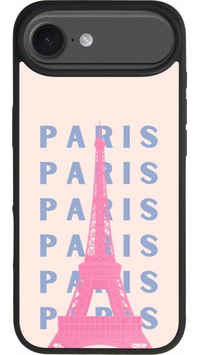 iPhone Air Case Hülle - Silikon schwarz Paris Pink Print