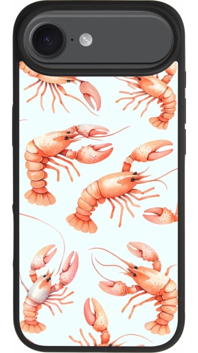 iPhone Air Case Hülle - Silikon schwarz Muster von pastellfarbenen Hummern