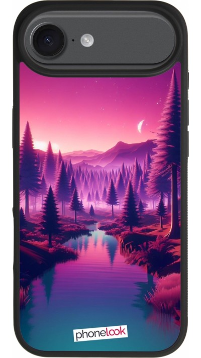 iPhone Air Case Hülle - Silikon schwarz Lila-rosa Landschaft
