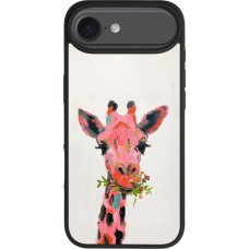 iPhone Air Case Hülle - Silikon schwarz Pink Girafe Paint