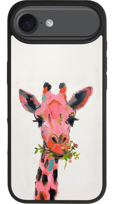 iPhone Air Case Hülle - Silikon schwarz Pink Girafe Paint