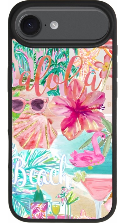 iPhone Air Case Hülle - Silikon schwarz Preppy Collage Aloha