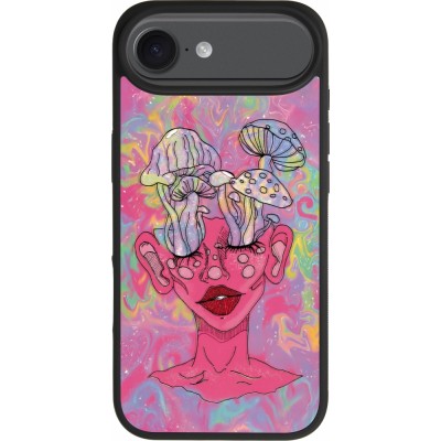 iPhone Air Case Hülle - Silikon schwarz Psychedelic pink mushroom