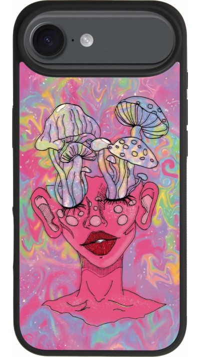 iPhone Air Case Hülle - Silikon schwarz Psychedelic pink mushroom
