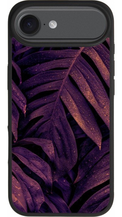 iPhone Air Case Hülle - Silikon schwarz Purple Light Leaves
