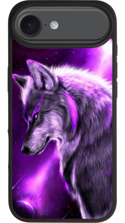 iPhone Air Case Hülle - Silikon schwarz Purple Sky Wolf