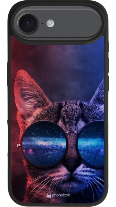iPhone Air Case Hülle - Silikon schwarz Red Blue Cat Glasses