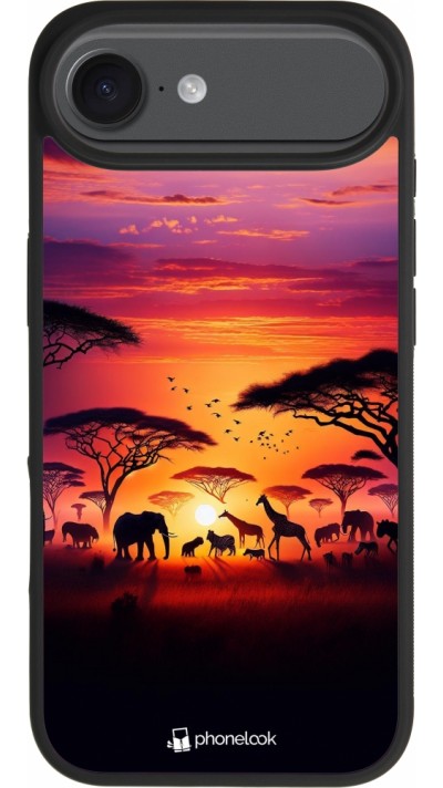 iPhone Air Case Hülle - Silikon schwarz Safari Sonnenuntergang Wildtiere