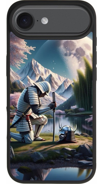 iPhone Air Case Hülle - Silikon schwarz Samurai Katana Mond