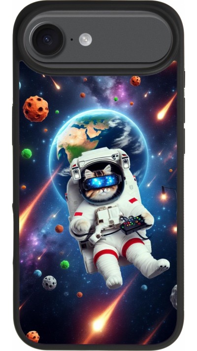 iPhone Air Case Hülle - Silikon schwarz VR SpaceCat Odyssee