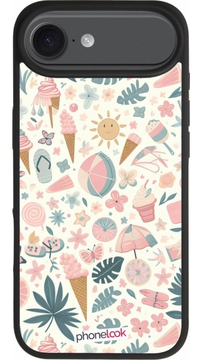 iPhone Air Case Hülle - Silikon schwarz Sommer Pink Muster