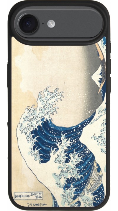 iPhone Air Case Hülle - Silikon schwarz Kunstbild - Die große Welle vor Kanagawa - Hokusai