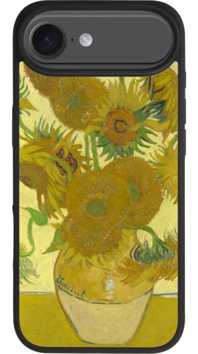 iPhone Air Case Hülle - Silikon schwarz Kunstbild - Sonnenblumen  - Van Gogh