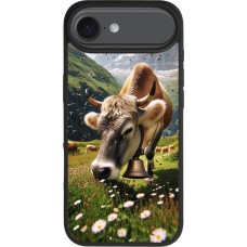 Coque iPhone Air - Silicone rigide noir Vache montagne Valais