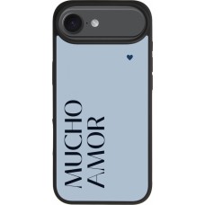 iPhone Air Case Hülle - Silikon schwarz Valentine 2024 mucho amor azul