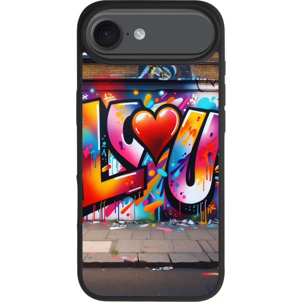 iPhone Air Case Hülle - Silikon schwarz Valentin 2025 Liebe U Tag