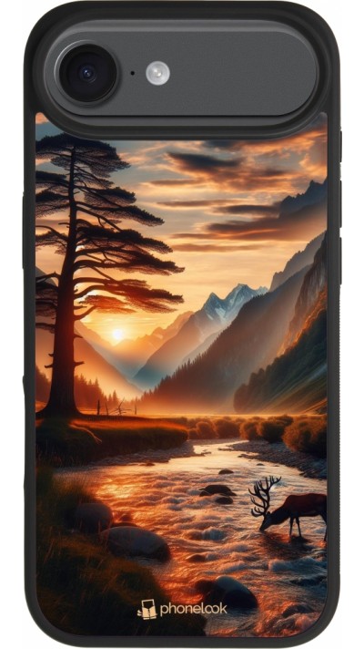 iPhone Air Case Hülle - Silikon schwarz Tal Sonnenuntergang Hirsch Baum iPhone Air Case Hülle - Silikon schwarz Tal Sonnenuntergang Hirsch Baum
