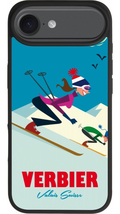 iPhone Air Case Hülle - Silikon schwarz Verbier Ski Downhill