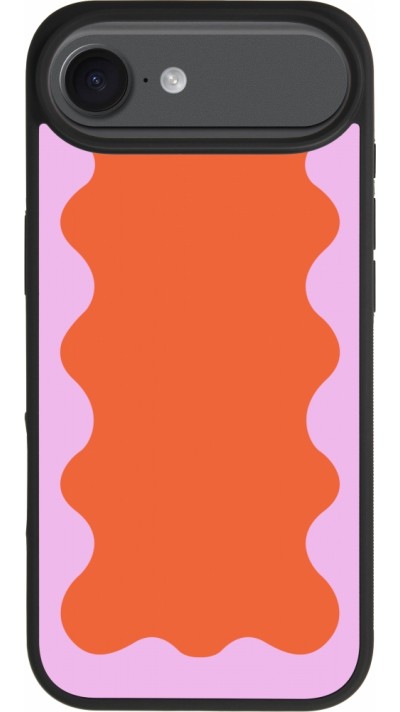 iPhone Air Case Hülle - Silikon schwarz Wavy Rectangle Orange Pink
