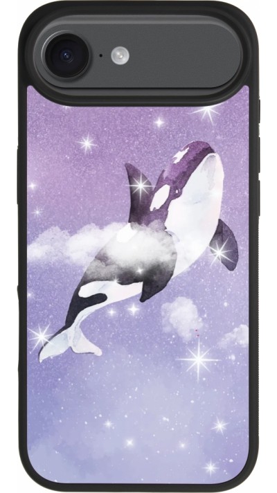 iPhone Air Case Hülle - Silikon schwarz Whale in sparking stars