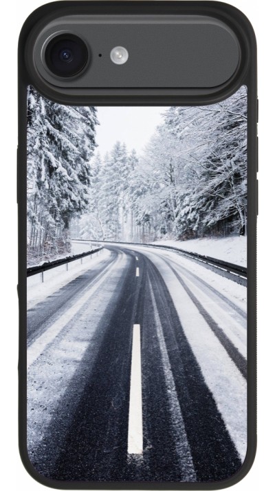 iPhone Air Case Hülle - Silikon schwarz Winter 22 Snowy Road