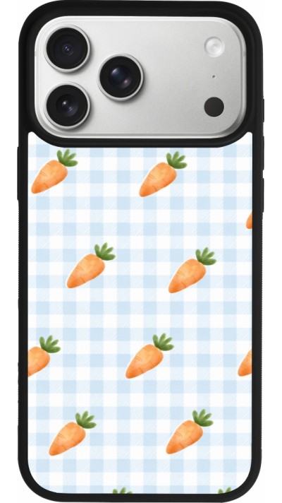 Coque iPhone 17 Pro Max - Silicone rigide noir Easter 2026 Pattern carrots