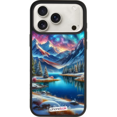iPhone 17 Pro Max Case Hülle - Silikon schwarz Fantasiebergsee Himmel Sterne