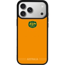 Coque iPhone 17 Pro Max - Silicone rigide noir Maillot de football Australie 2026 personnalisable
