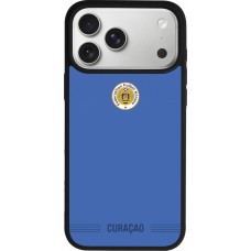 Coque iPhone 17 Pro Max - Silicone rigide noir Maillot de football Curaçao 2026 personnalisable