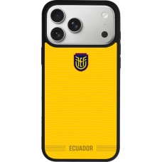 Coque iPhone 17 Pro Max - Silicone rigide noir Maillot de football Équateur 2026 personnalisable