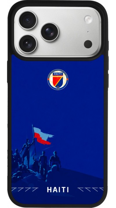 iPhone 17 Pro Max Case Hülle - Silikon schwarz Haiti 2026 personalisierbares Fussballtrikot