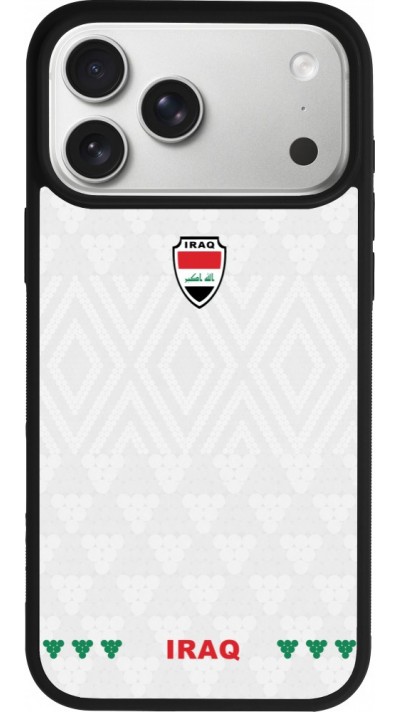 iPhone 17 Pro Max Case Hülle - Silikon schwarz Irak 2026 personalisierbares Fussballtrikot