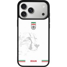 Coque iPhone 17 Pro Max - Silicone rigide noir Maillot de football Iran 2026 personnalisable