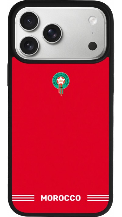 iPhone 17 Pro Max Case Hülle - Silikon schwarz Marokko 2026 personalisierbares Fussballtrikot