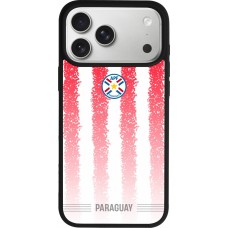 Coque iPhone 17 Pro Max - Silicone rigide noir Maillot de football Paraguay 2026 personnalisable