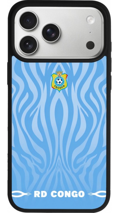 iPhone 17 Pro Max Case Hülle - Silikon schwarz Demokratische Republik Kongo 2026 personalisierbares Fussballtrikot