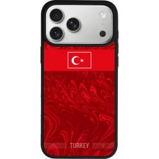 Coque iPhone 17 Pro Max - Silicone rigide noir Maillot de football Turquie 2026 personnalisable