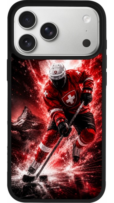 Coque iPhone 17 Pro Max - Silicone rigide noir Hockey World Championship Player