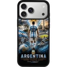 Coque iPhone 17 Pro Max - Silicone rigide noir Football Argentine splash 2026
