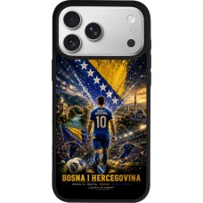 Coque iPhone 17 Pro Max - Silicone rigide noir Football Bosnie-Herzégovine splash 2026
