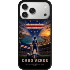 Coque iPhone 17 Pro Max - Silicone rigide noir Football Cap-Vert splash 2026